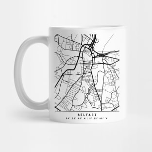 BELFAST NORTHERN IRELAND BLACK CITY STREET MAP ART Mug